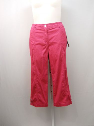 SIZE 18 Womens Capris JM COLLECTION Solid Pink Tummy Control Classic Rise 42X23