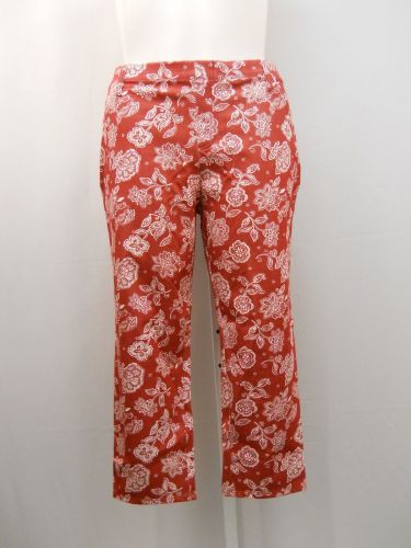 SIZE 20 XXL Womens Capri Jeggings FADED GLORY Red Floral Back Pockets Mid Rise