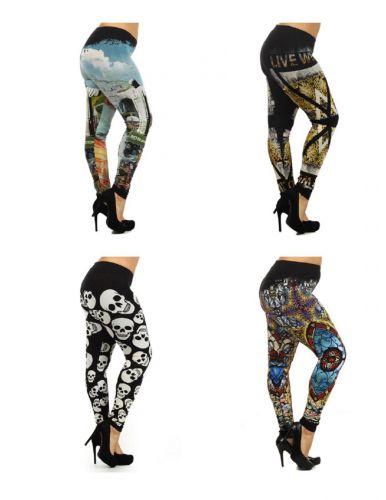 5ifth Degree Skulls, Leopards, Geographic Leggings Plus Size xL1xL 2xL 3xL