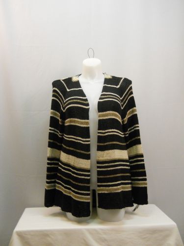 Style & Co Striped Open Neck Long Sleeves Asymmetrical Wrap Sweater Size 0X 2X