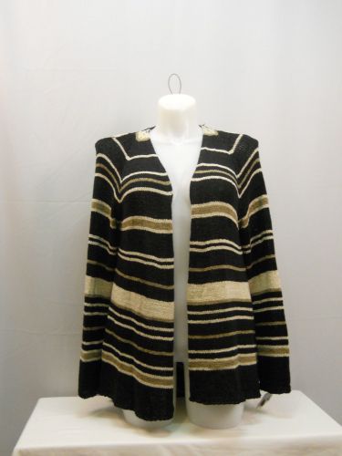 Style & Co Striped Open Neck Long Sleeves Asymmetrical Wrap Sweater Size 0X 2X