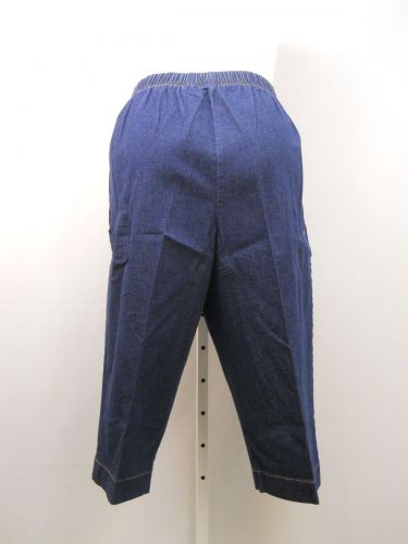 PLUS SIZE 3X 22W-24W Womens Denim Capris JUST MY SIZE Dark Indigo Inseam 19