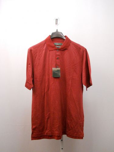 SIZE M Mens Polo Shirt JACK NICKLAUS Golf Double Mercerized Cotton Red Dots