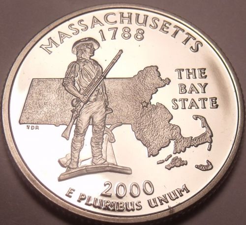 Gem Cameo Proof Massachusetts 2000-S State Quarter~Proofs Are Best~Free Shipping