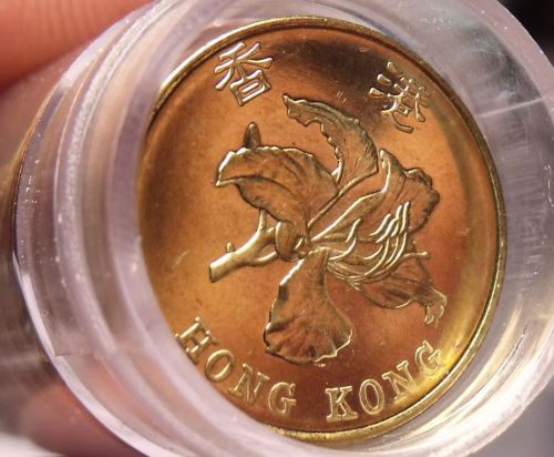 Gem Unc Roll (50) Hong Kong 1998 10 Cents~Bauhinia Flower~Last Year~Free Ship