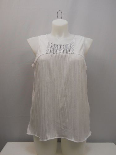 SIZE 20 XXL Womens Peasant Tank Top Solid White FADED GLORY Sleeveless Pullover