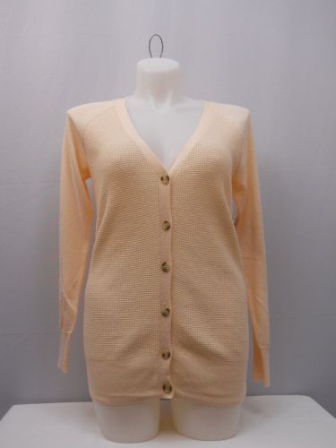 Faded Glory Women’s Cardigan Size M Boyfriend Cut Button V-Neck Solid Light Pink