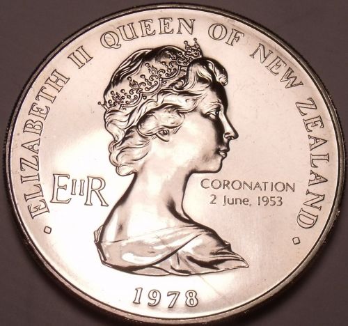 Gem Unc New Zealand 1978 Dollar~Opening Of Parliament Building~Coronation~Fr/Shi