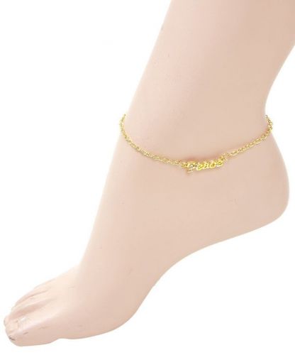 Sexy Fashion Gold Tone Anklet Bracelets “Sweet” “Peace” “Princess”