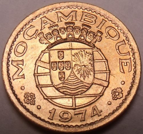 Rare Gem Unc Mozambique 1974 20 Centavos~Last Year Ever Minted~Free Shipping