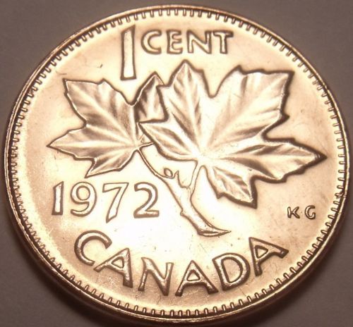 Gem Unc Canada 1972 Maple Leaf Cent~We Have Canadian Coinage~Free Shipping