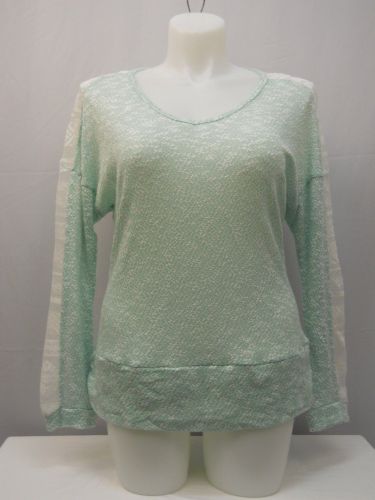 SIZE XXL Womens Knit Tunic Top NO BOUNDARIES Mint Lace Long Sleeves Pullover