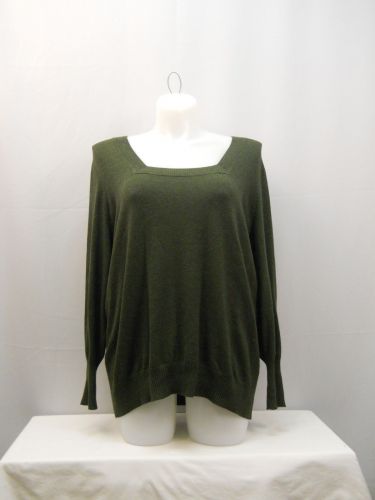 Lane Bryant Army Green Long Sleeves Square Neck Sweater Size 26/28