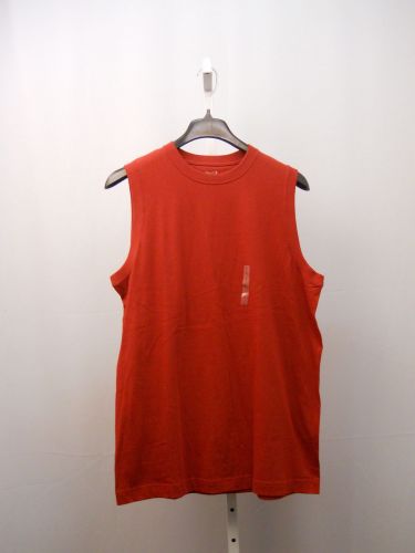 SIZE L Mens Muscle Tee Shirt ROUNDTREE & YORKE SPORT 100% Cotton Solid Red