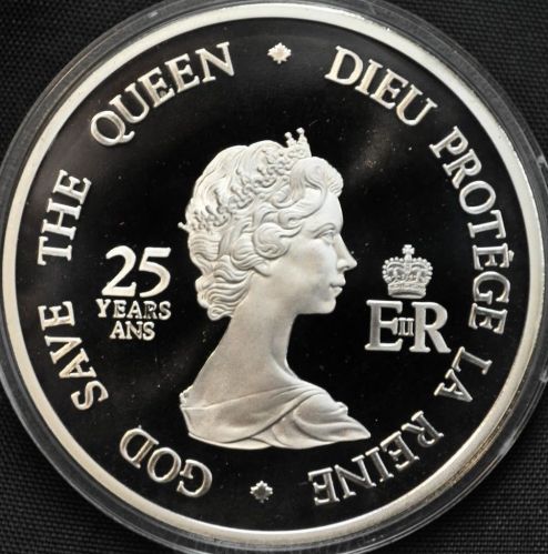 Massive Silver Proof Canada 1977 Governors General Medallion~Save The Queen~Fr/S