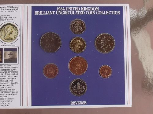 Gem Great Britain 1984 Royal Mint Issued 8 Coin Brilliant Unc Coin Set~Free Ship