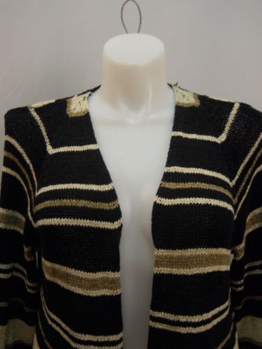 Style & Co Striped Open Neck Long Sleeves Asymmetrical Wrap Sweater Size 0X 2X