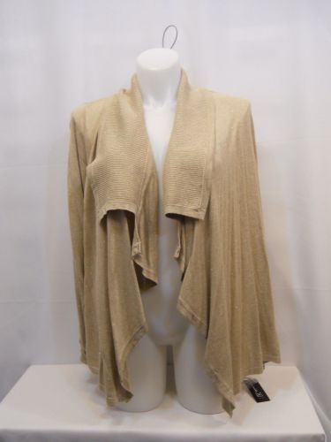 Sweater Plus Size 2X Women's INC Beige Long Sleeves Collar Neck Open Front