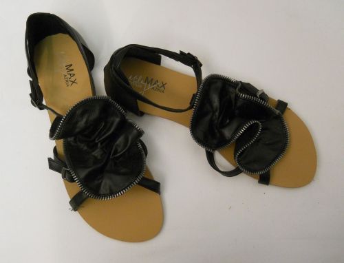 SIZE 10 Womens Flat Sandals MILEY CYRUS Max Azria Studded Ankle Straps Buckle