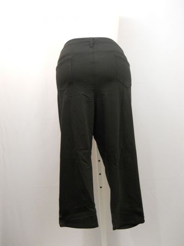 PLUS SIZE 4X Womens Capri Jeggings FADED GLORY Solid Black Back Pockets Mid Rise