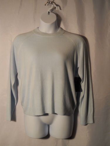 Debbie Morgan Blue Moon Long Sleeve Crew Neck Thin Knit Zipper Sweater Size XL