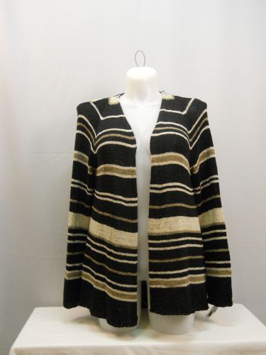 Style & Co Striped Open Neck Long Sleeves Asymmetrical Wrap Sweater Size 0X 2X