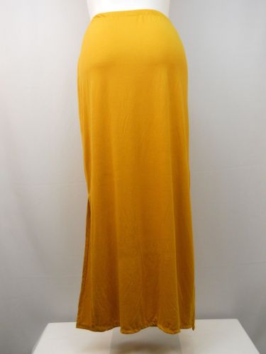 Womens Skirt Size 20 FADED GLORY Solid Saffron Maxi Full Length Elastic Waist