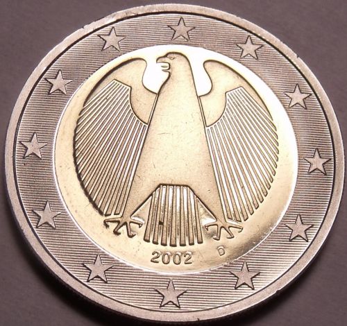 Cameo Proof Germany 2002-D 2 Euros~Minted In Munich~Eagle~Bi-Metal~Free Shipping