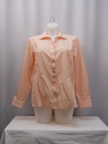PLUS SIZE 18W Button Shirt JONES NEW YORK Coral Blush Long Sleeves Collar Neck