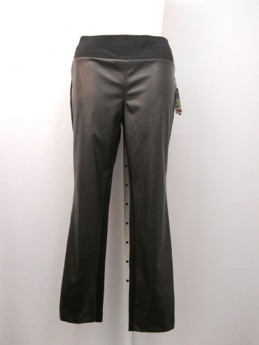 PLUS SIZE 18W Leggings Black Faux Leather Front INC Elastic Waist Skinny Leg