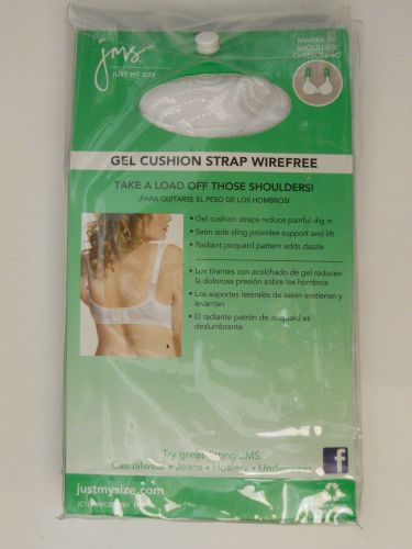 Just My Size Women’s Bra 48DD Solid White Wire Free Adjustable Gel Cushion Strap