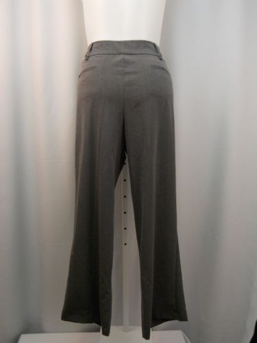 AGB Women's Dress Pants Plus Size 20W Solid Gray Wide Leg Hook Zipper Closure