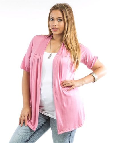 Mumu Rose Short Sleeve Open Flyaway Front Knit Cardigan Size 1XL-3XL