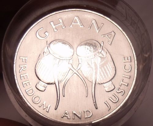 Gem Unc Roll (20 Coins) Large Ghana 1999 50 Cedis Coins~Double Drums~Free Ship~