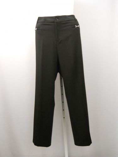 PLUS SIZE 22W Womens Dress Pants DRESSBARN Black Career Straight Legs 46X31