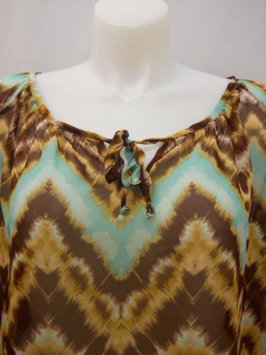 PLUS SIZE 4X Womens Sheer Tunic Top FRONT OF CLOSET Tie Dye Scoop Neck Raglan Sl