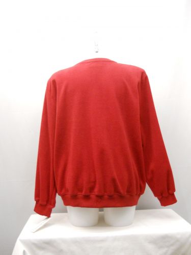 PLUS SIZE 2X Womens Red Fleece Sweatshirt ALFRED DUNNER Long Sleeves Crew Neck