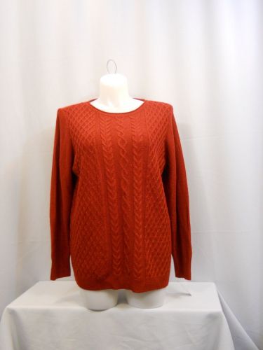 Karen Scott Red Long Sleeves Crew Neck Sweater Plus Size 1X