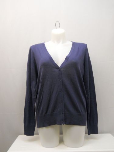 Women's Knit Cardigan Size 20 FADED GLORY Solid Peri Boyfriend Cut Long Sleeves