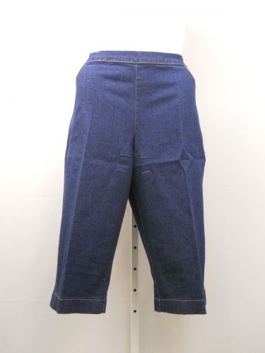 PLUS SIZE 3X 22W-24W Womens Denim Capris JUST MY SIZE Dark Indigo Inseam 19