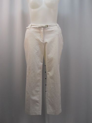 Charter Club White Curvy Belted Slim Leg Ankle Dress Pants Plus Size 14W-20W