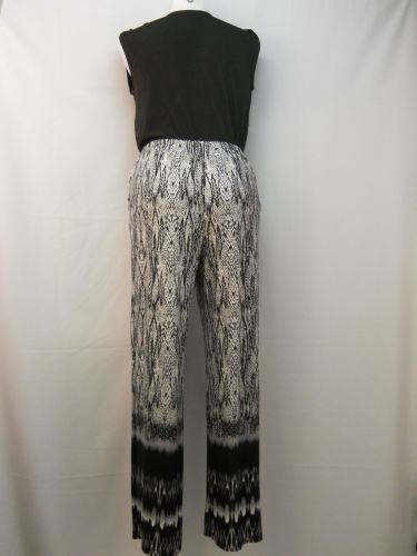 NY Collection Animal Print Sleeveless Surplice Straight Legs Jumpsuit Size L