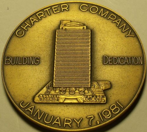 Massive Bronze Charter Company Building Dedication Medallion~Fortune 500~Free Sh