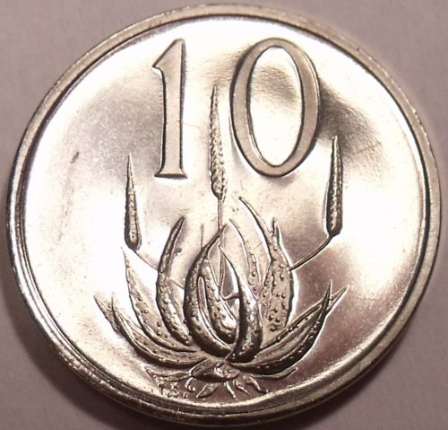 Rare Proof South Africa 1985 10 Cents~Only 9,859 Ever Minted~Aloe Plant~Free Shi