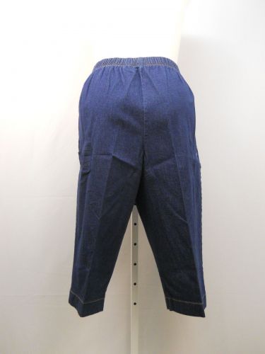 PLUS SIZE 3X 22W-24W Womens Denim Capris JUST MY SIZE Dark Indigo Inseam 19