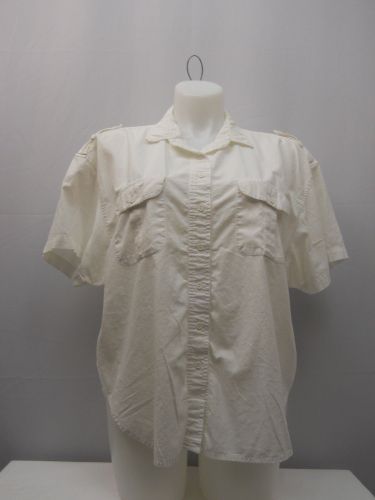 SIZE 22 24 Womens Button Shirt MAGGIE LAWRENCE White Short Sleeves Collar Casual