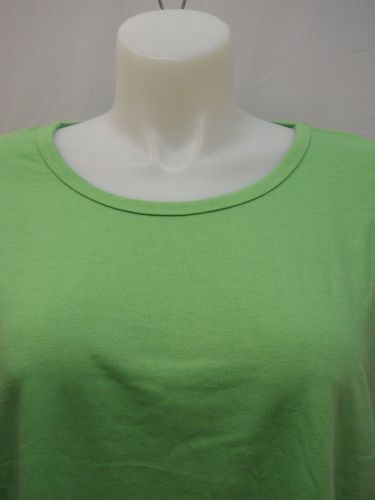 PLUS SIZE 3X Womens Knit Top Green AMERICAN SWEETHEART 3/4 Sleeves Scoop Neck