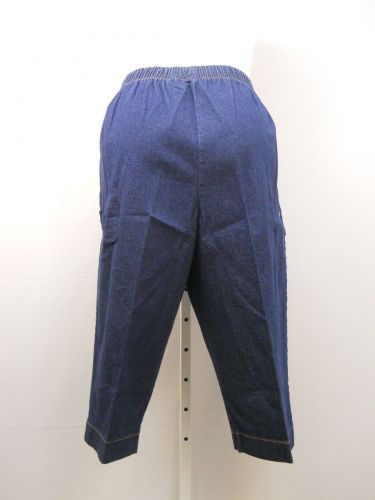 PLUS SIZE 3X 22W-24W Womens Denim Capris JUST MY SIZE Dark Indigo Inseam 19