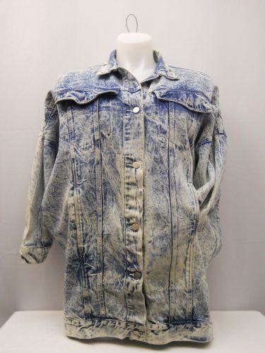 SIZE L True VINTAGE Womens Denim Jacket SBII Three Quarter Sleeves Collar Neck