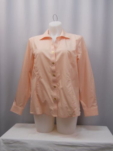 PLUS SIZE 18W Button Shirt JONES NEW YORK Coral Blush Long Sleeves Collar Neck